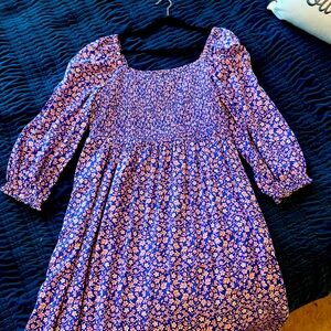 J Crew Floral Square Neck Dress